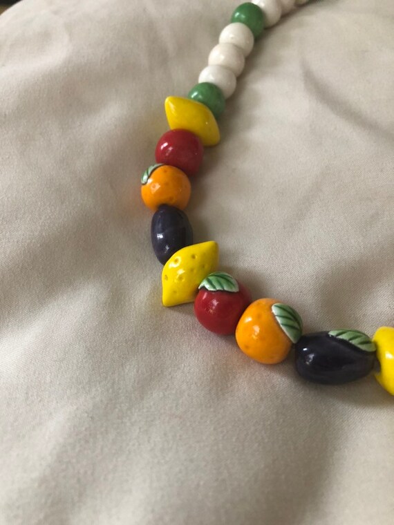 Flying Colors Signed Fruit Necklace