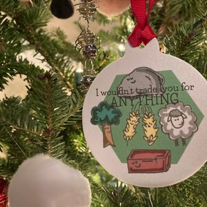 Ik wil voor niets ruilen Houten ornament-Kerstmis-Feestdagen-Verjaardag-Wedding-Settlers-Games-nerd