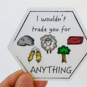 DAS ORIGINAL Ich würde dich nicht gegen irgendetwas tauschen Sticker Klarsicht Geschenk-Valentinstag-Geburtstag-Jahrestag-Hochzeit-Siedler-Brettspiel-Weihnachten