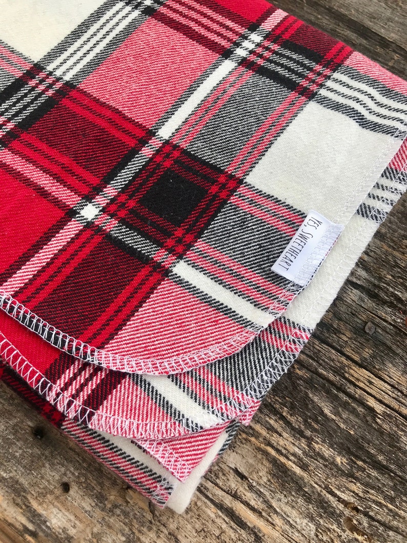 Extra Large Red and White Tartan Plaid Receiving Blanketthick Etsy
