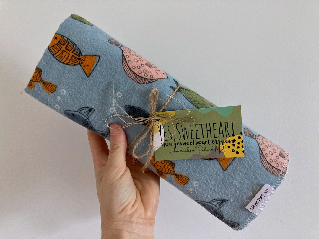 Extra Large Colorful Fish Flannel Receiving Blanket Swaddle Blanket