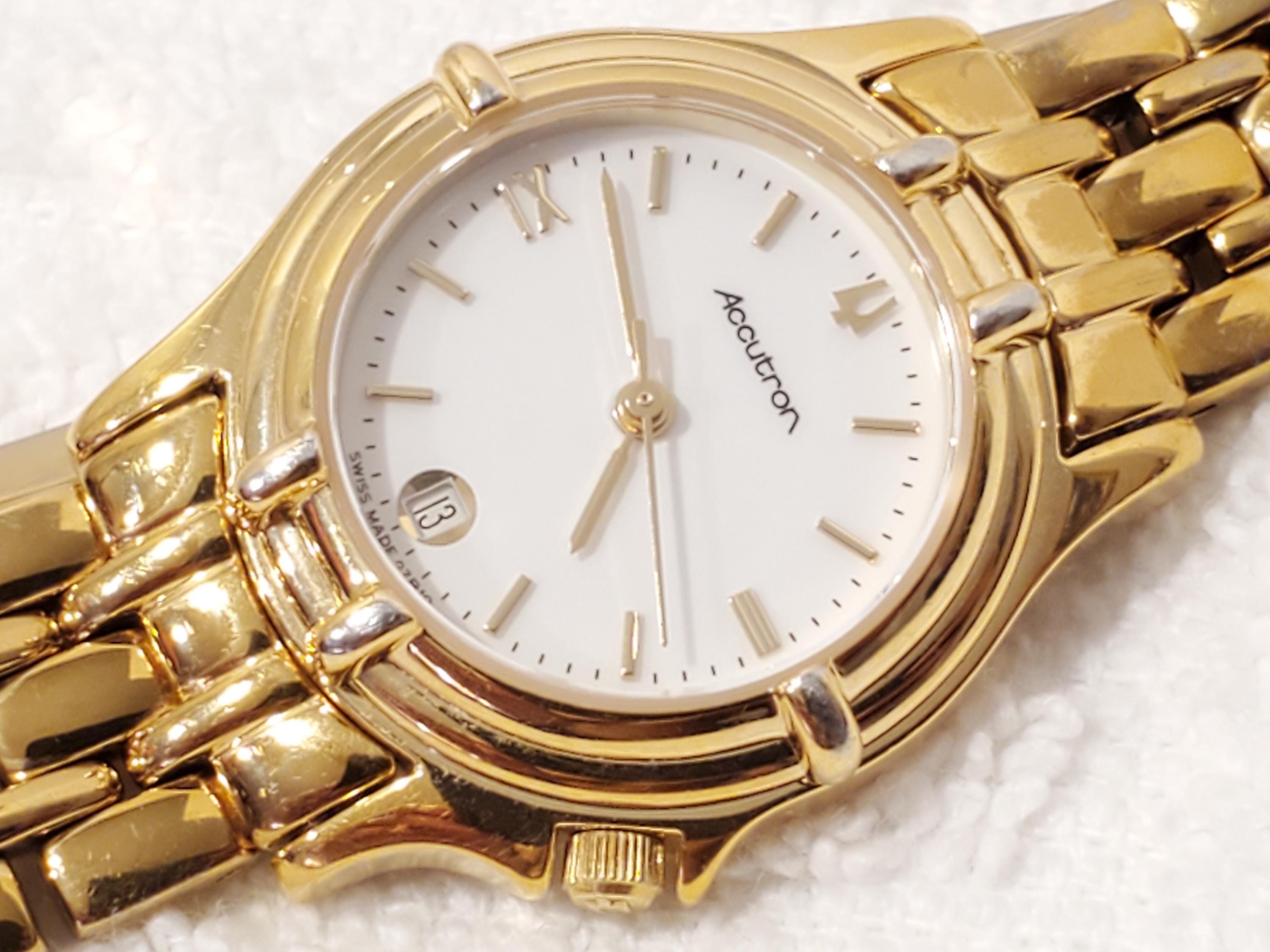 Bulova Accutron Women s Swiss Made Gold Plated Watch 7 Jewels Sapphire Crystal Etsy