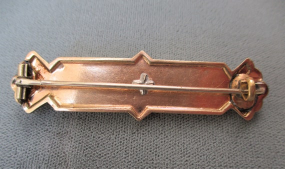 Antique Victorian Gold Filled DIAMOND Bar BROOCH … - image 2