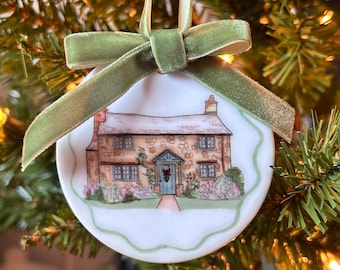 The Holiday Cottage Ceramic Ornament