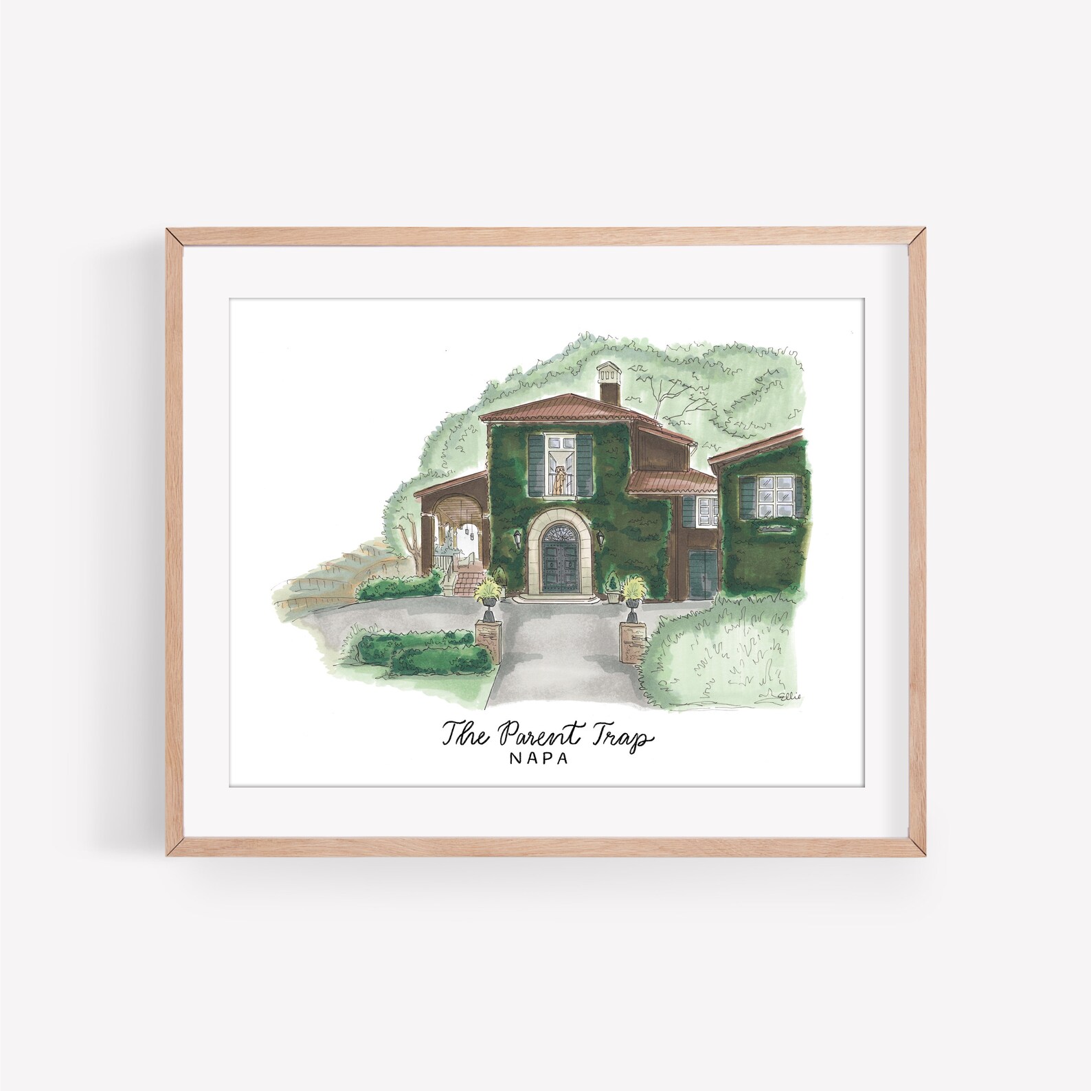 The Parent Trap Napa Winery House art print Nancy Meyers wall Etsy