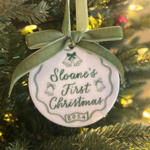Custom Baby&#39;s First Christmas Ceramic Ornament