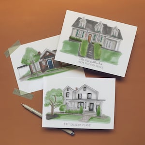 Custom House Drawing, House Illustration, House Painting, Realtor Gift, Housewarming gift, custom House portrait image 8