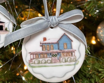 Connecticut kerst keramisch ornament