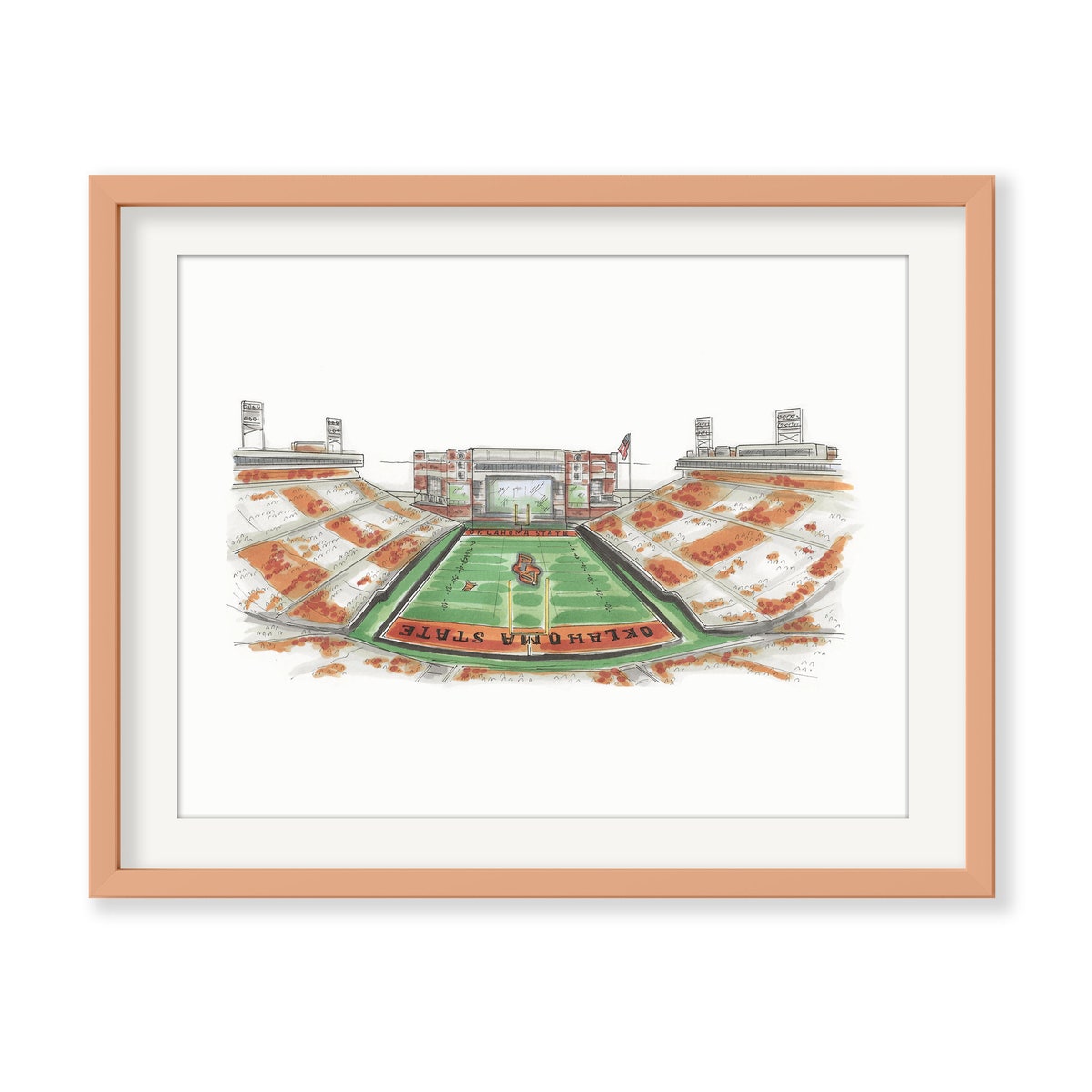 Boone Pickens Stadium Stillwater Oklahoma State University Art Print - Etsy
