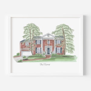 Custom House Drawing, House Illustration, House Painting, Realtor Gift, Housewarming gift, custom House portrait image 4