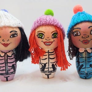 Stylish Winter Peg Dolls