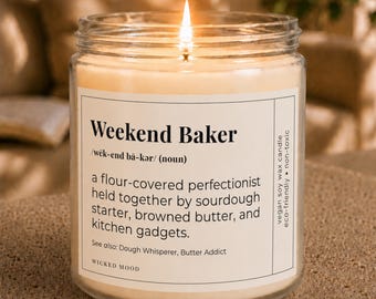 Weekend Baker Candle - Funny Baker Gift for Her, Home Baker Gift, Baking Lover Gift, Foodie Gift Her, Funny Baking Gift for Her, Cook Gift