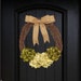 Green and Cream Hydrangea Wreath - Rustic Year Round Everyday Wreath for Front Door 