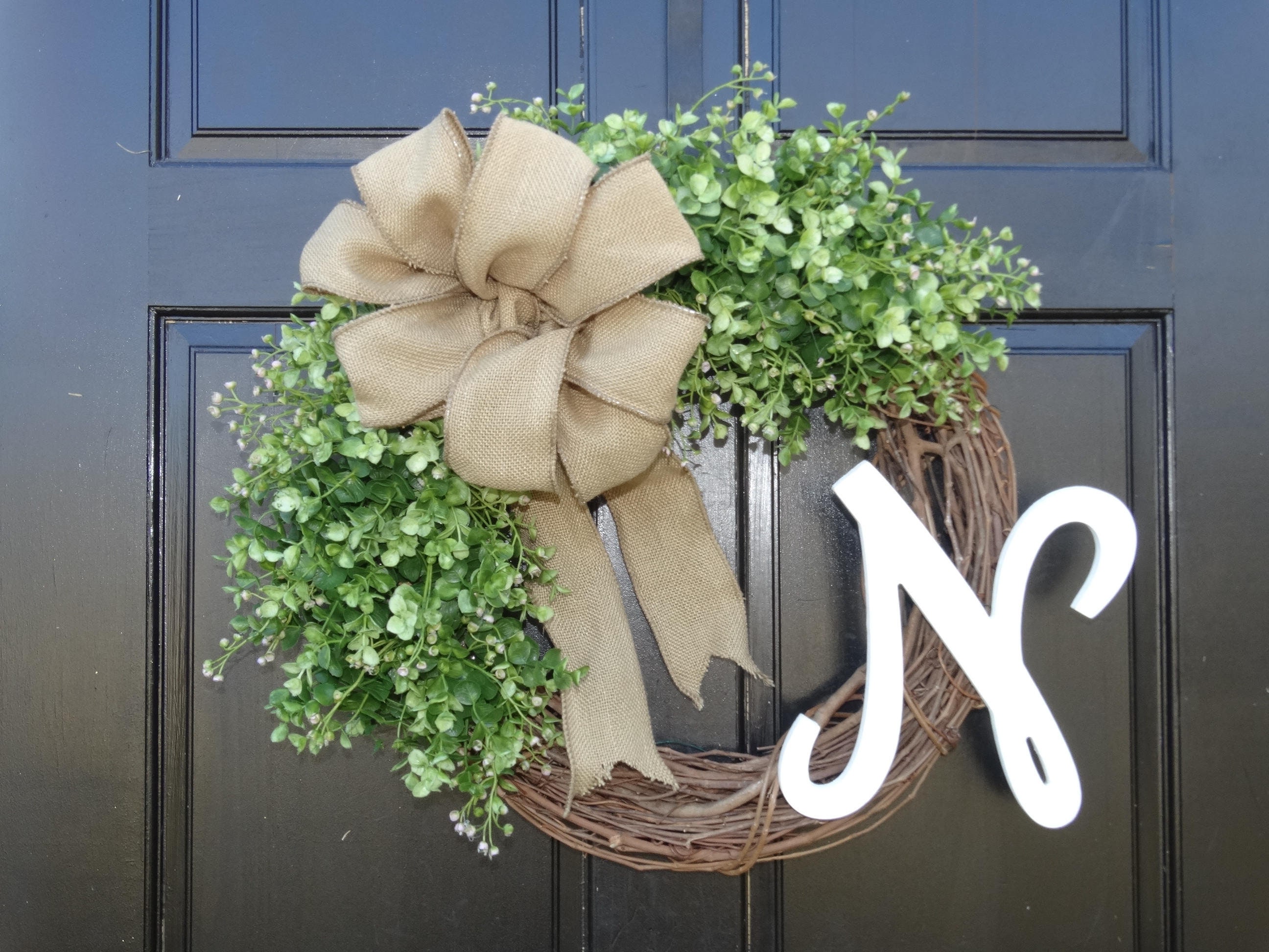 Faux Greenery Wreath Eucalyptus Wreath Front Door Wreath With