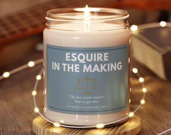 Esquire in the Making Candle - Funny Law School Grad Gift, Bar Exam Gift, Law Student Gift, Future Lawyer Candle, Attorney Gift Her