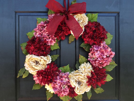 Large Valentines Day Wreath For Front Door Wreath For Spring Etsy