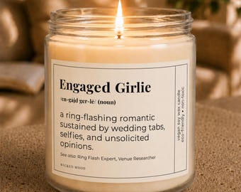 Engaged Girlie Candle - Funny Engagement Gift for Her, Bride to Be Gift, Bridal Shower Candle, Future Mrs Gift, Wedding Gift for Bride