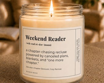 Weekend Reader Candle - Funny Book Lover Gift for Her, Cozy Reader Gift, Reading Candle Gift, Book Nerd Gift, Funny Reading Gift for Her