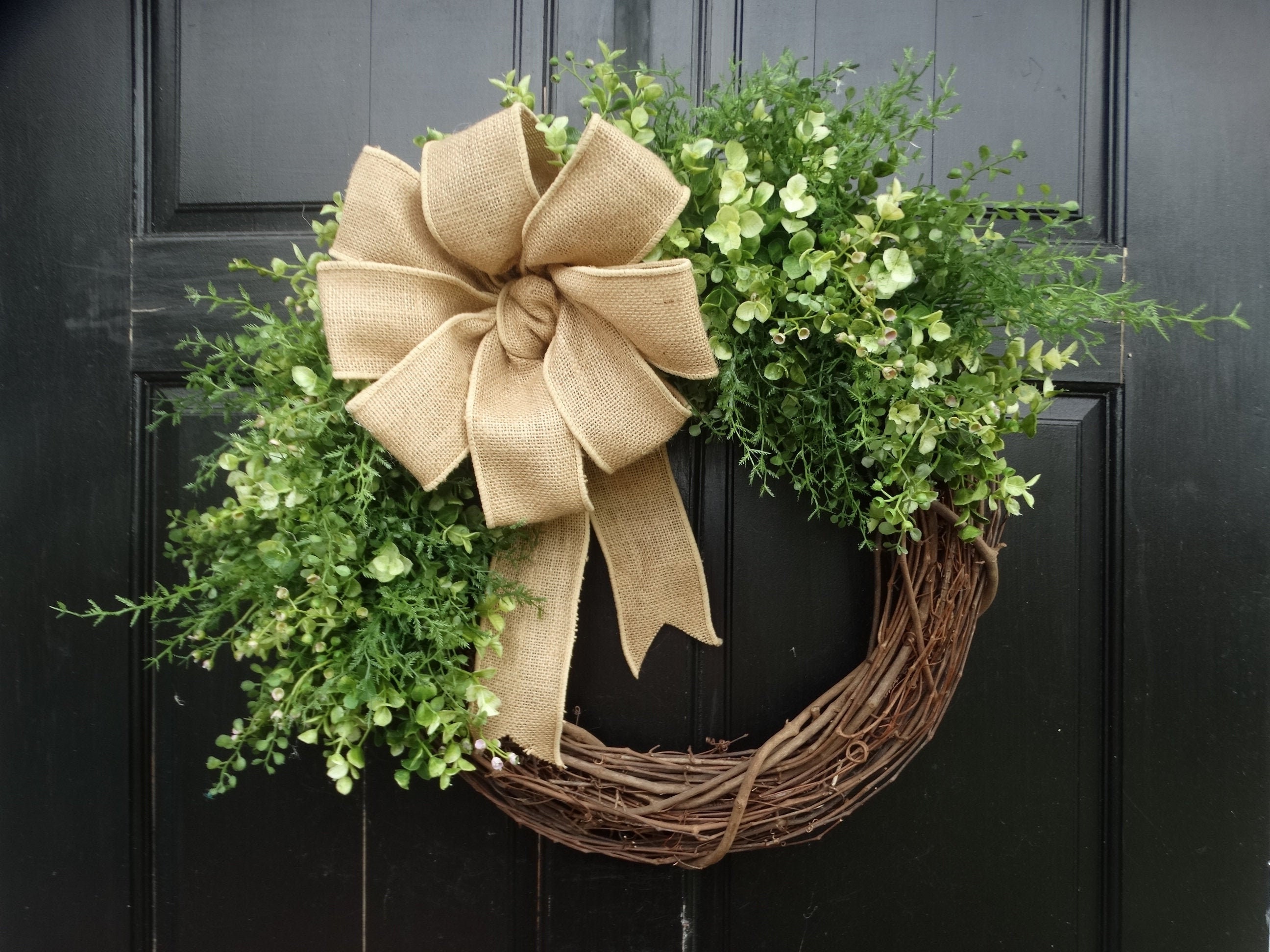 Mixed Greenery Wreath, Everyday Wreath, Front Door Wreath, Farmhouse
