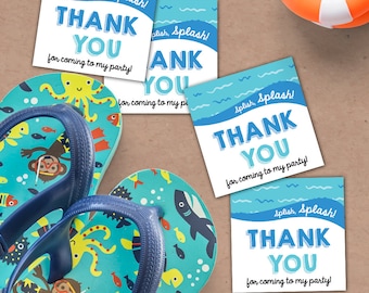 Pool Party Thank You Tags. Pool Favor Tags. Splish Splash Thank You Tags. 2.5x2.5 Thank You Tags *INSTANT DOWNLOAD*