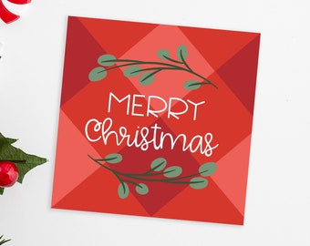 Gingham Merry Christmas Favor Tags. Merry Christmas Cookie Tags. 2.5x2.5" Merry Christmas Tags. Instant Download.