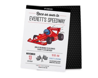 Race Car Birthday Invitation, Speedway Party (Editable Digital Download)