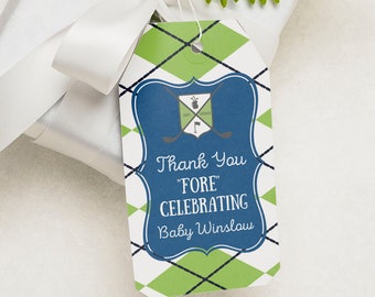 Editable Golf Party Favor Tag. Golf Baby Shower or Birthday Party Favor Tag. Golf Thank You Tag. Editable Template in Corjl.