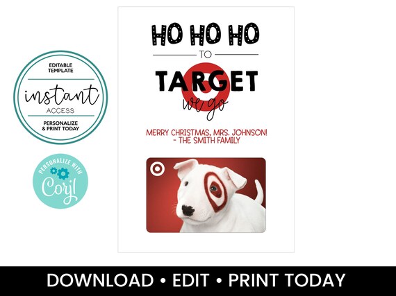 Target Gift Card Holder Christmas Printable. Printable Christmas Gift Card Holder for Target. Editable Template in Corjl. Il_570xn