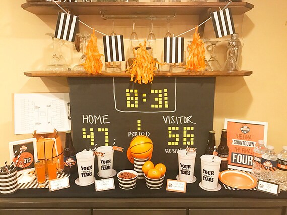 March Madness Party Decoration Set Basketball March Madness Etsy