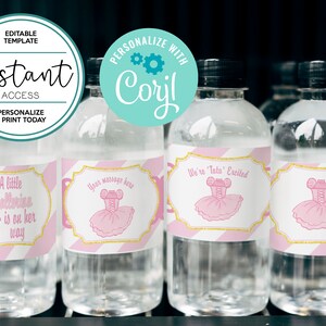 Tutu Baby Shower Water Bottle Labels Wraps With Nutrition Etsy