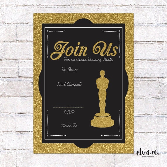 Oscar Party Invitation *INSTANT DOWNLOAD - You Edit* - Academy Awards. DIY Oscar Viewing Party Invite. Four Versions / Print Yourself. Il_570xn