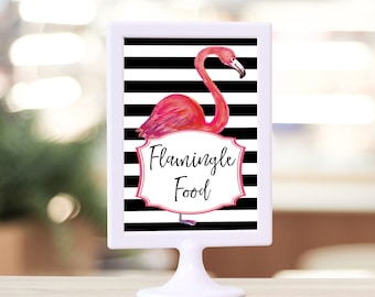 Flamingle Food Sign, Flamingo Party Decor (Instant Download)