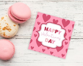 Valentine's Day Favor Tags. Valentine's Day Cookie Tags. 2.5x2.5" Valentine's Day Tags. Instant Download.