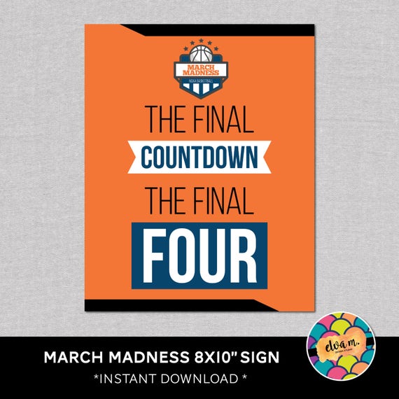 March Madness 8x10" Party Sign. Basketball Party Straw Flags. *DIGITAL DOWNLOAD* Il_570xn