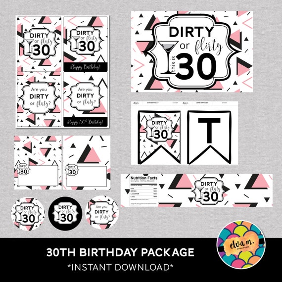  30th  Birthday  Party  Decor  Package  30th  Birthday  