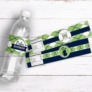 Golf Baby Shower Water Bottle Labels. *Instant Download*