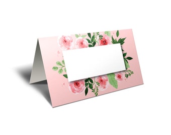 Tarjeta de lugar floral o tarjetas de tienda de comida. 4 colores de etiquetas florales para alimentos. Decoración de mesa de brunch. Decoración de fiesta de bricolaje. *DESCARGA INSTANTÁNEA*