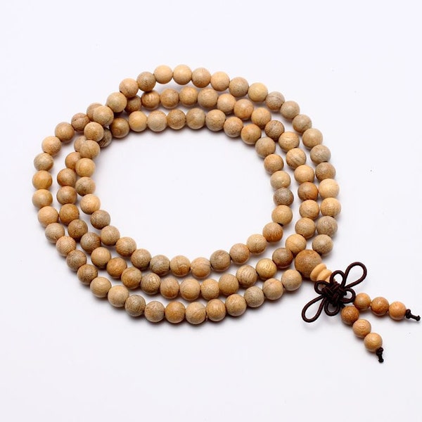 Tibet Buddhist 6mm 108 Beads India Camphor Incense Presl Meditation Yoga Prayer Beads Mala Necklace E124