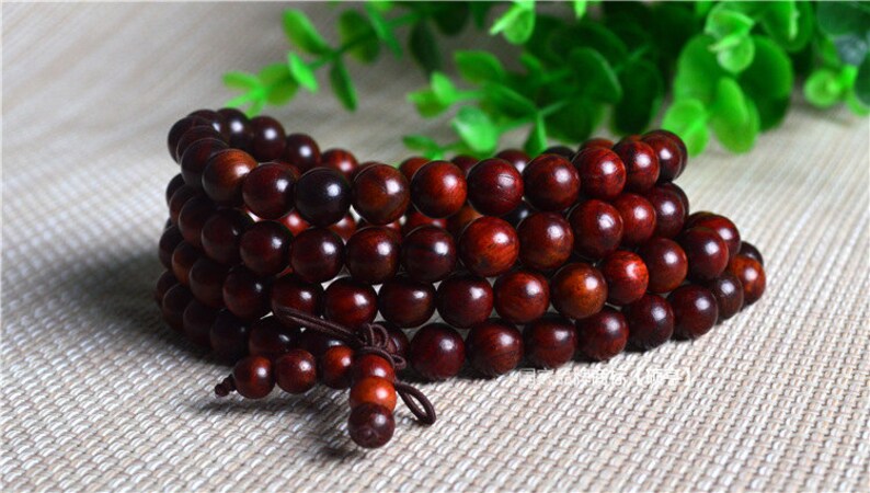 108PCS 6,8mm AAA Mahogany Red Rosewood Prayer Buddha Mala Meditation Beads Round Loose Beads E108