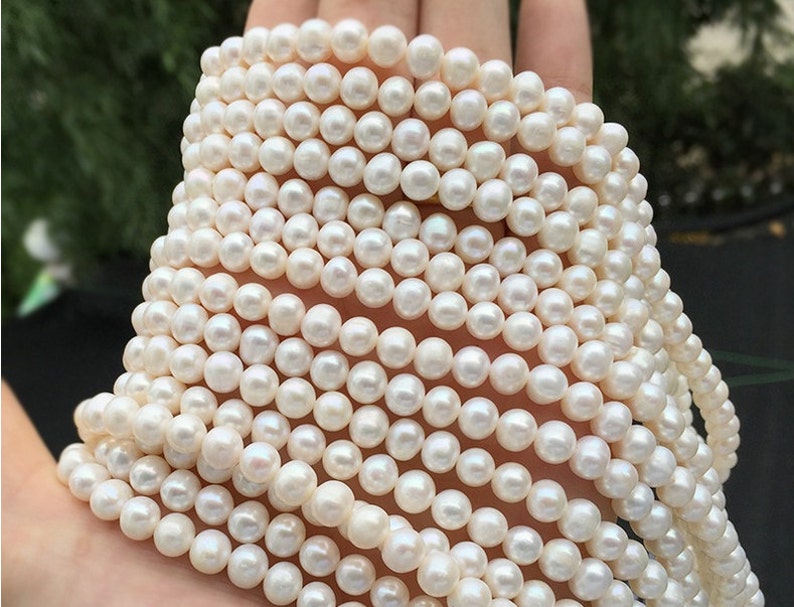 White Seed Freshwater Pearl, 4 6 8 10mm freshwater pearls 15.5