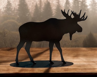 Steel Moose Silhouette: Wildlife Collection Decor