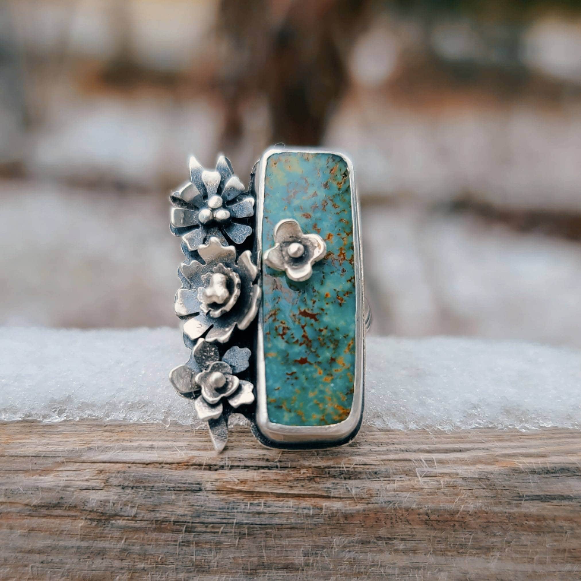 Large Turquoise Flower Ring The Adobe Fine Art —Various Jewelers