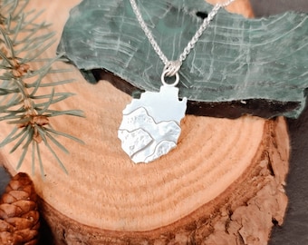 Adirondack Mountains Charm Necklace, ADK love, Hiking Gift, Upstate NY