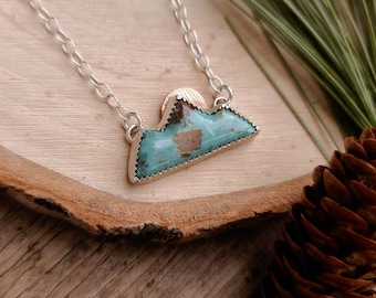 Turquoise Mountain Range Necklace, Mountain Lovers Gift, Hiking Charm