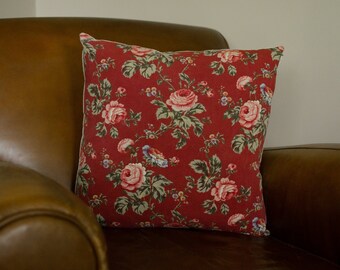 red floral pillows