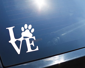 Dog Cat Love Paw Philly Vinyl Decal - Assorted Colors & Sizes Easy to Apply