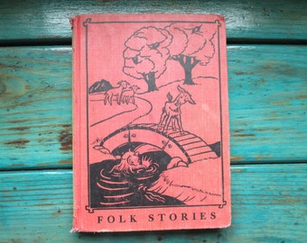 Folk Stories in Basic Vocabulary | 1952 Vintage Children's Book | Large Print