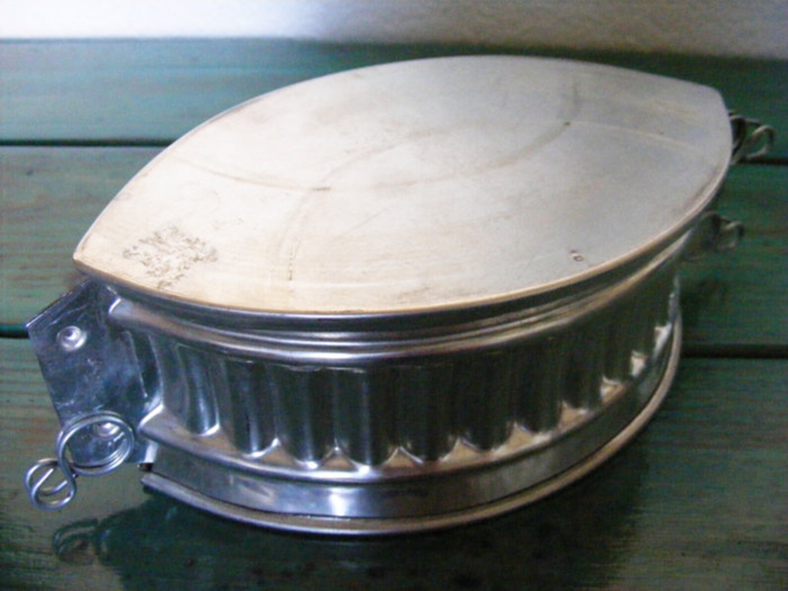 Rowoco Fluted Tin Vintage Game Pie Mould France Oval Hot Water Etsy