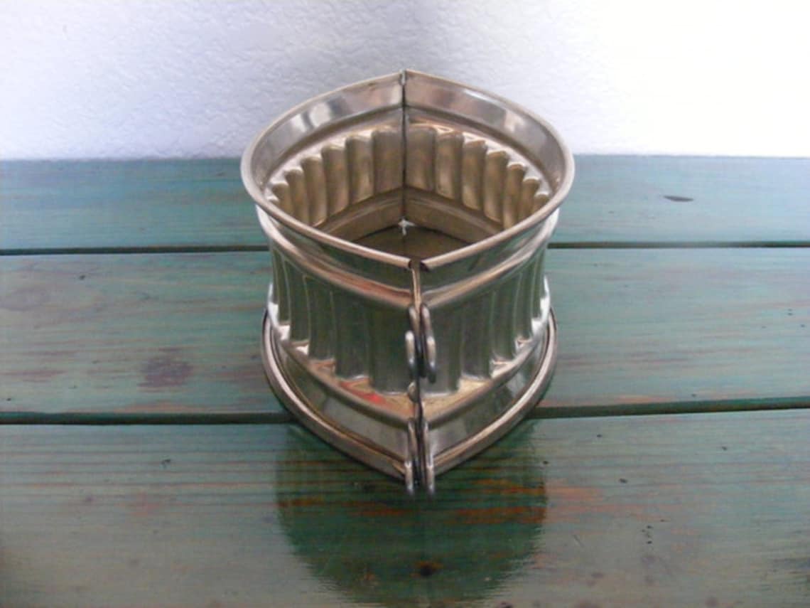 Rowoco Fluted Tin Vintage Game Pie Mould France Oval Hot Water Etsy