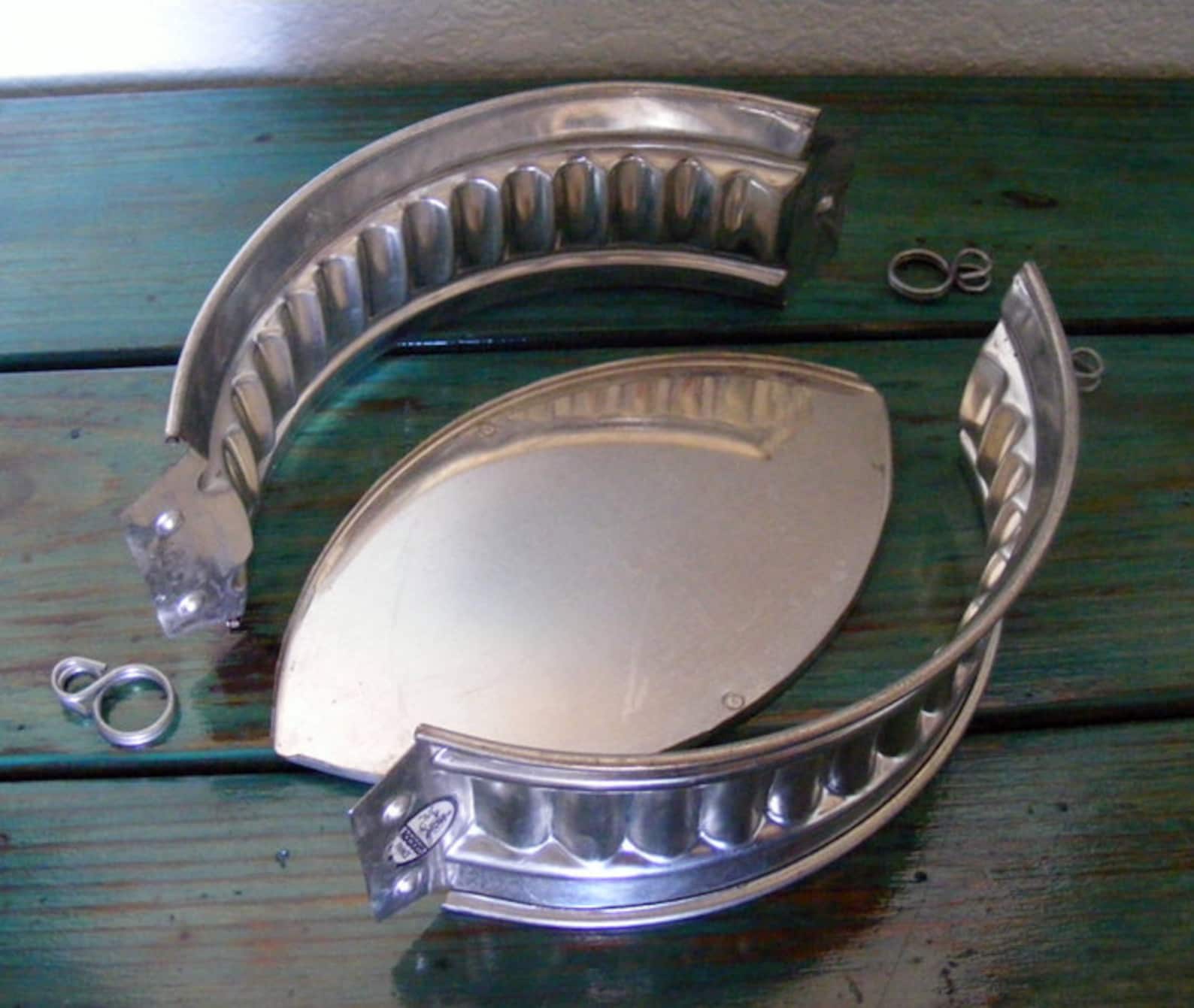 Rowoco Fluted Tin Vintage Game Pie Mould France Oval Hot Water Etsy